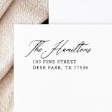 "Classic Calligraphy Address Stamp | Self-Inking Return Address Stamp" - Address Stamps in black by Samantha Malvey