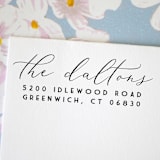 "Whimsical Script Custom Address Stamp | Self Inking" - Address Stamps in black by Sara Luke