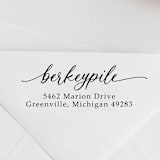 "Script  Custom Address Stamp | Self Inking" - Address Stamps in black by Sara Luke