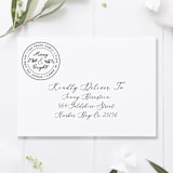 "Merry and Bright Christmas Address Stamp, Round Self Inking" - Address Stamps in black by Port of Reverie