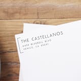 "Modern Bracket Custom Address Stamp | Self Inking" - Address Stamps in black by Sara Luke