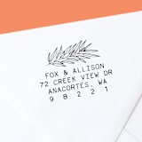 "Botanical Boho Custom Self-Inking Return Address Stamp" - Address Stamps in black by The Homebody Society