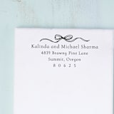 "Bow Return Address Stamp - Romantic Bow Minimalistic Design" - Address Stamps in black by Sara Luke