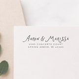 "Whimsical Script Return Address Stamp | Self-Inking Stamp" - Address Stamps in multicolor by Sara Luke