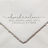 "Custom Address Stamp with first names linked with a heart | Self Inking" - Address Stamps in black by Sara Luke