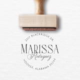 "Classic Round Custom Address Stamp | Personalized Wooden Rubber Stamp" - Address Stamps in multicolorassorted-colors by Alyssa Cook
