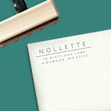 "Custom Modern Style Wood Mounted Return Address Stamp With Handle" - Address Stamps in black by The Homebody Society