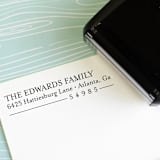 "Modern Format Custom Address Stamp | Self Inking" - Address Stamps in black by Sara Luke