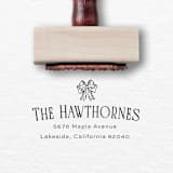 "Personalized Return Address Stamp | Coquette Bow Stamp | Vintage Bow Rubber Stamp" - Address Stamps in multicolorassorted-colors by Alyssa Cook