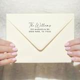 "Custom Family Address Stamp | Self Inking Return Address Stamp" - Address Stamps in black by Samantha Malvey