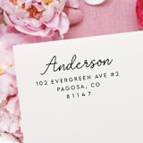 "Custom Last Name Address Stamp | Self Inking Return Address Stamp" - Address Stamps in black by Samantha Malvey