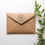 "Floral Monogram Return Address Stamp, Round Self Inking" - Address Stamps in black by Port of Reverie