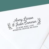 "Custom Self-Inking Return Address Stamp | Modern Botanical" - Address Stamps in black by The Homebody Society