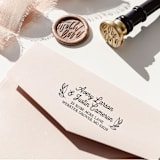 "Custom Self-Inking Return Address Stamp | Modern Botanical" - Address Stamps in black by The Homebody Society
