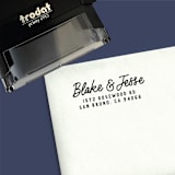 "Custom Self-Inking Return Address Stamp | Handwritten Style Font" - Address Stamps in black by The Homebody Society