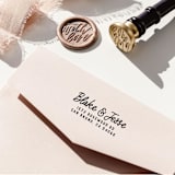 "Custom Self-Inking Return Address Stamp | Handwritten Style Font" - Address Stamps in black by The Homebody Society