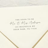 "Custom Name Soon to Be Mr. and Mrs. Return Address Stamp  | Self Inking Return Address Stamp" - Address Stamps in black by Samantha Malvey