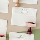 "Custom Calligraphy Address Stamp | Return Address Stamp | Wooden Rubber Stamp" - Address Stamps in multicolorassorted-colors by Alyssa Cook