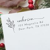 "Christmas Address Stamp | Self Inking Return Address Stamp" - Address Stamps in black by Samantha Malvey
