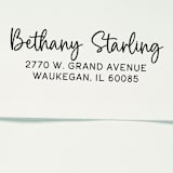 "Script  Custom Address Stamp | Self Inking" - Address Stamps in black by Sara Luke