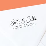 "Romantic Script Style Custom Self-Inking Return Address Stamp" - Address Stamps in black by The Homebody Society