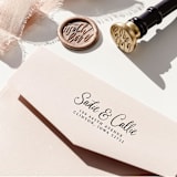 "Romantic Script Style Custom Self-Inking Return Address Stamp" - Address Stamps in black by The Homebody Society