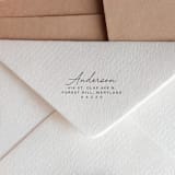"Personalized Address Self-Inking Stamp with Elegant Calligraphy" - Address Stamps in black by Sara Luke