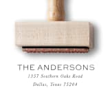 "Custom Return Address Stamp | Modern Wooden Rubber Stamp" - Address Stamps in blue by Alyssa Cook