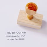 "Custom Return Address Stamp | Modern Wooden Rubber Stamp" - Address Stamps in blue by Alyssa Cook