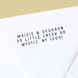 "Minimalistic Custom Self-Inking Return Address Stamp" - Address Stamps in black by The Homebody Society