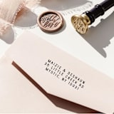 "Minimalistic Custom Self-Inking Return Address Stamp" - Address Stamps in black by The Homebody Society
