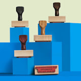 "Custom Return Address Stamp | Romantic Wooden Rubber Stamp" - Address Stamps in multicolor by Alyssa Cook