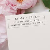 "Modern Couple Address Stamp | Self Inking Return Address Stamp" - Address Stamps in black by Samantha Malvey