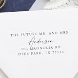 "Future Mr. Mrs. Stamp | Self Inking Return Address Stamp" - Address Stamps in black by Samantha Malvey