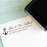 "Nautical Custom Address Stamp  with anchor detail| Self Inking" - Address Stamps in black by Sara Luke