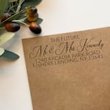 "Custom Script Wedding Address Stamp | Self-Inking | Black Ink" - Address Stamps in white by Casey Harp
