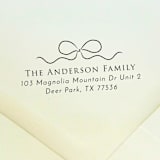 "Bow Address Stamp | Self Inking Return Address Stamp" - Address Stamps in black by Samantha Malvey