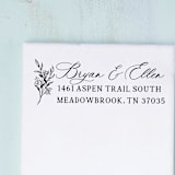"Personalized Botanical Address Self-Inking Stamp" - Address Stamps in black by Sara Luke