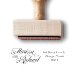 "Traditional Script Personalized Address Stamp | Custom  Wooden Rubber Stamp" - Address Stamps in multicolorassorted-colors by Alyssa Cook