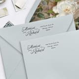 "Traditional Script Personalized Address Stamp | Custom  Wooden Rubber Stamp" - Address Stamps in multicolorassorted-colors by Alyssa Cook