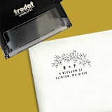 "Personalized Self-Inking Return Address Stamp | Hand-Drawn Botanicals With Initials" - Address Stamps in black by The Homebody Society