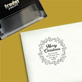 "Holiday Wreath Self-Inking Address Stamp" - Address Stamps in black by The Homebody Society