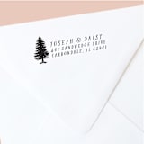 "Custom Return Address Stamp | Single Tree Design | Forest Themed Wedding | Self-Inking" - Address Stamps in black by The Homebody Society