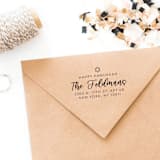 "Happy Hanukkah Self-Inking Address Stamp" - Address Stamps in black by The Homebody Society