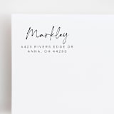 "Handwritten Script Return Address Stamp | Self-Inking Stamp" - Address Stamps in multicolor by Sara Luke