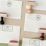 "Hydrangea Address Stamp | Floral Wooden Rubber Stamp" - Address Stamps in multicolorassorted-colors by Alyssa Cook