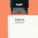 "Art Deco Style Custom Self-Inking Return Address Stamp" - Address Stamps in black by The Homebody Society