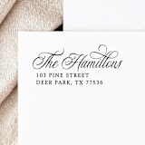 "Calligraphy Address Stamp | Self-Inking Return Address Stamp" - Address Stamps in black by Samantha Malvey