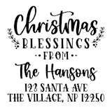 "Custom Christmas Blessings Address Stamp | Self-Inking | Black Ink" - Address Stamps in black by Casey Harp