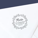 "Custom Self-Inking Return Address Stamp | Hand-Drawn Wreath" - Address Stamps in black by The Homebody Society